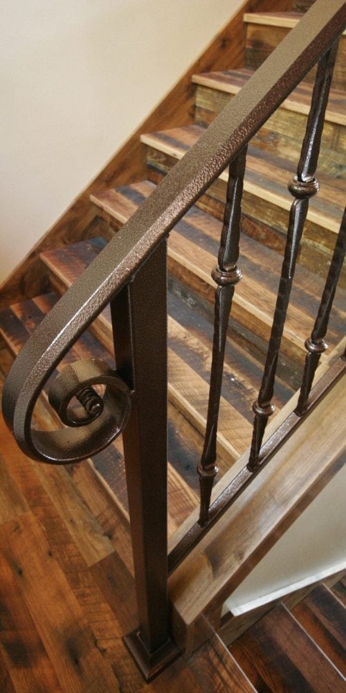 hammered hand railing wood floors new construction lake of the ozarks